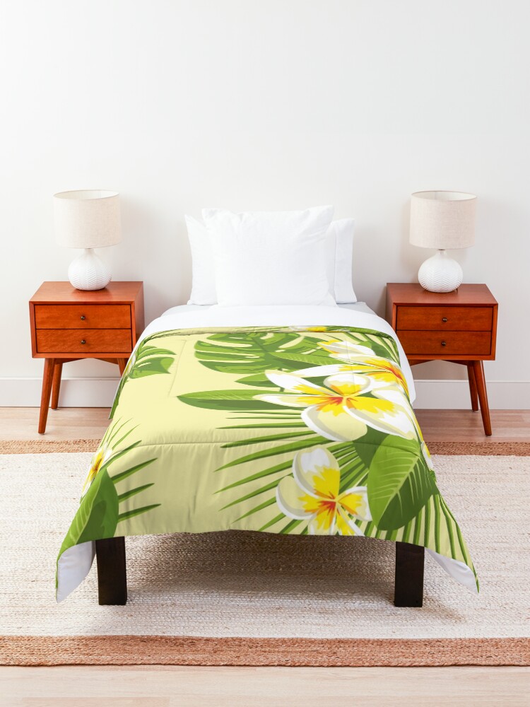 Alternate view of Tropical Bouquet. Plumeria Comforter