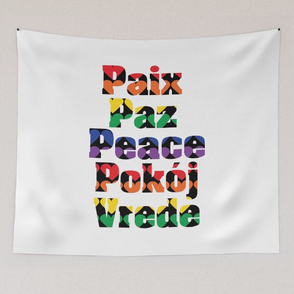 Item preview, Peace in Many Languages Rainbow Hearts designed and sold by ValeriesGallery.