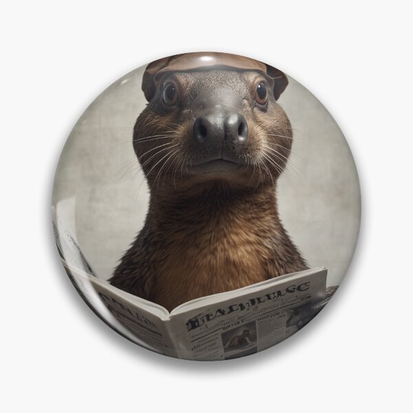Item preview, Quirky Platypus Reading Newspaper Bathroom Art designed and sold by vk09.