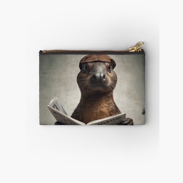 Item preview, Quirky Platypus Reading Newspaper Bathroom Art designed and sold by vk09.