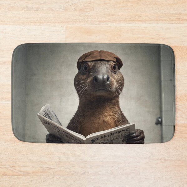 Item preview, Quirky Platypus Reading Newspaper Bathroom Art designed and sold by vk09.