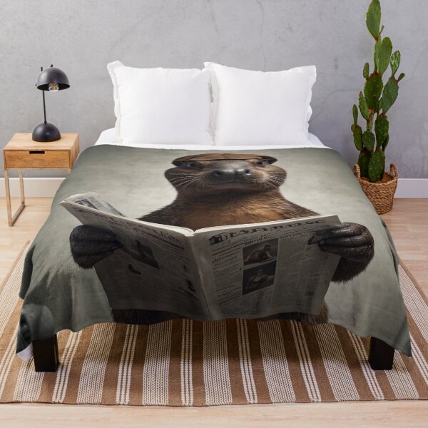 Item preview, Quirky Platypus Reading Newspaper Bathroom Art designed and sold by vk09.