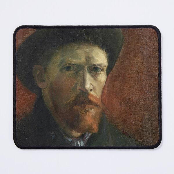 Aperçu de l'œuvre Autoportrait de Vincent van Gogh avec un chapeau en feutre noir créée et vendue par TeeARTHY.