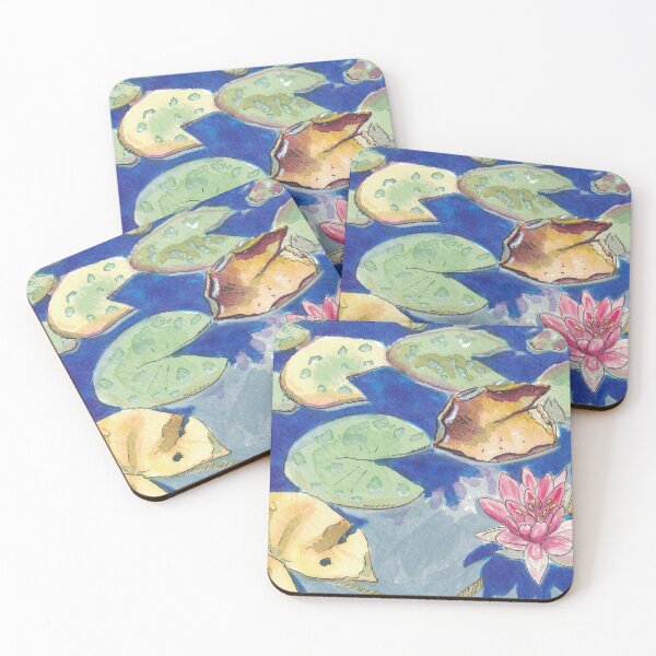 Item preview, lily flower in water garden painting designed and sold by CrittersByLola.