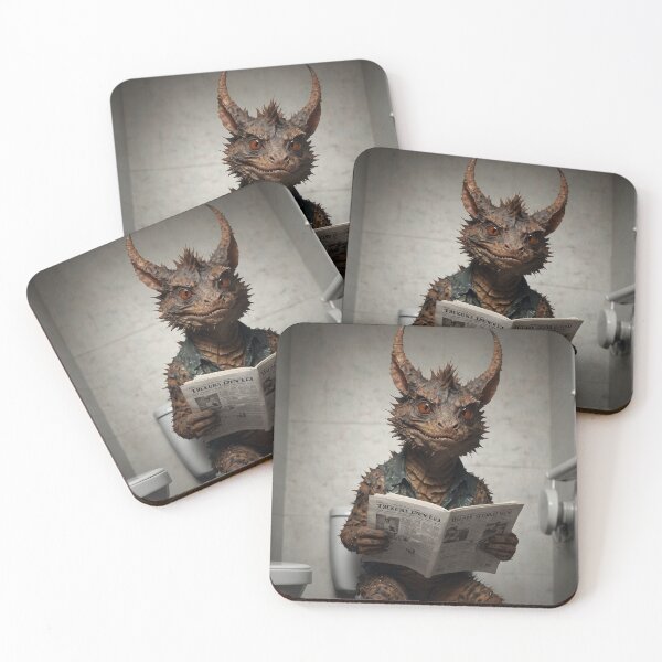Item preview, Fantasy Horned Lizard Reading Newspaper Art designed and sold by vk09.