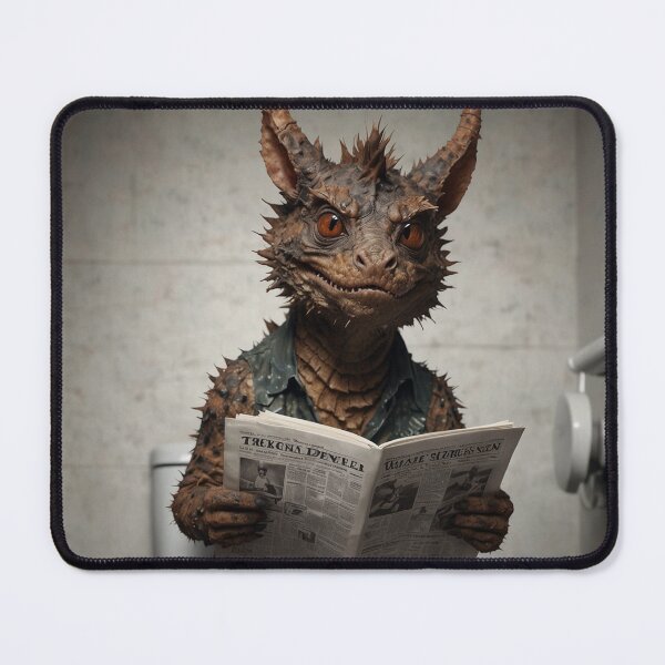 Item preview, Fantasy Horned Lizard Reading Newspaper Art designed and sold by vk09.