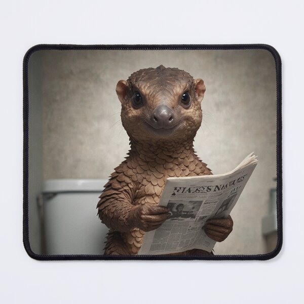 Item preview, Pangolin Humor Reading Newspaper Illustration designed and sold by vk09.