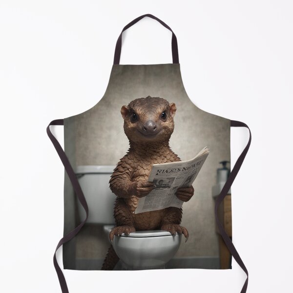 Item preview, Pangolin Humor Reading Newspaper Illustration designed and sold by vk09.