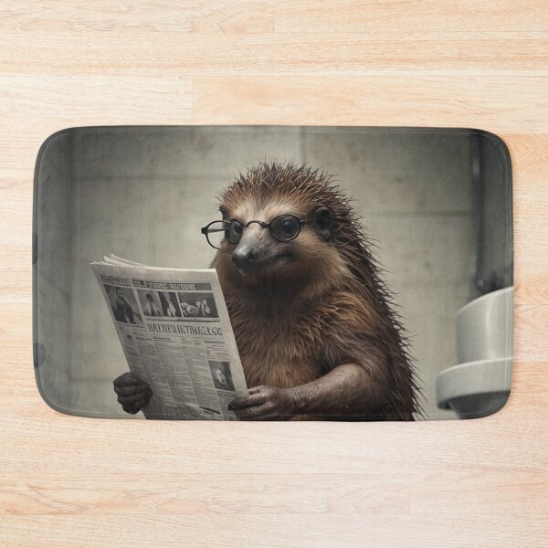 Item preview, Funny Hedgehog Reading Newspaper Artwork designed and sold by vk09.