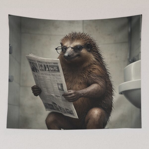 Item preview, Funny Hedgehog Reading Newspaper Artwork designed and sold by vk09.