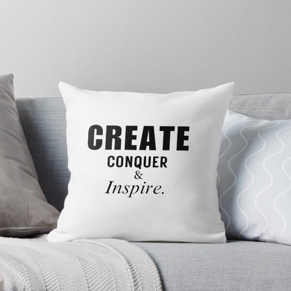 Item preview, Create, Conquer, Inspire Bold Motivational Typography Minimalistic Quote Art designed and sold by cosmiccircles01.