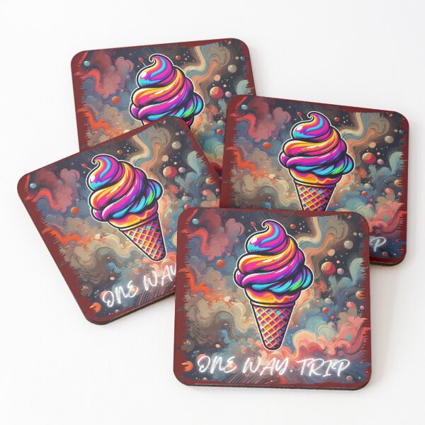 Item preview, One Way Trip Psychedelic Ice Cream Design designed and sold by PsycheBrain.
