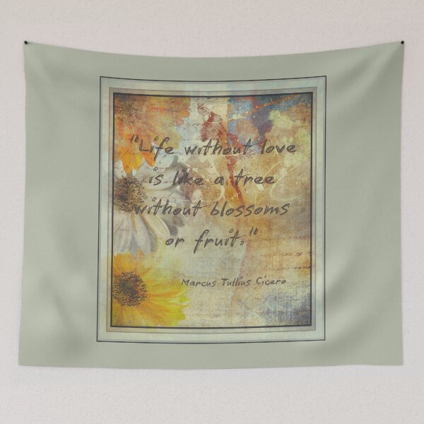 Item preview, Life Without Love Quote with Vintage Floral Background designed and sold by DreamsArtwear.