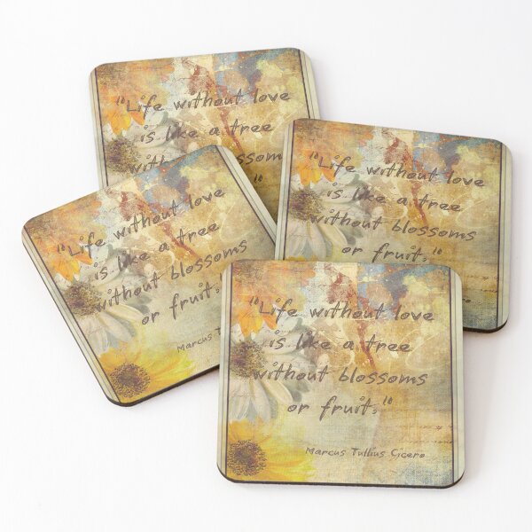 Item preview, Life Without Love Quote with Vintage Floral Background designed and sold by DreamsArtwear.