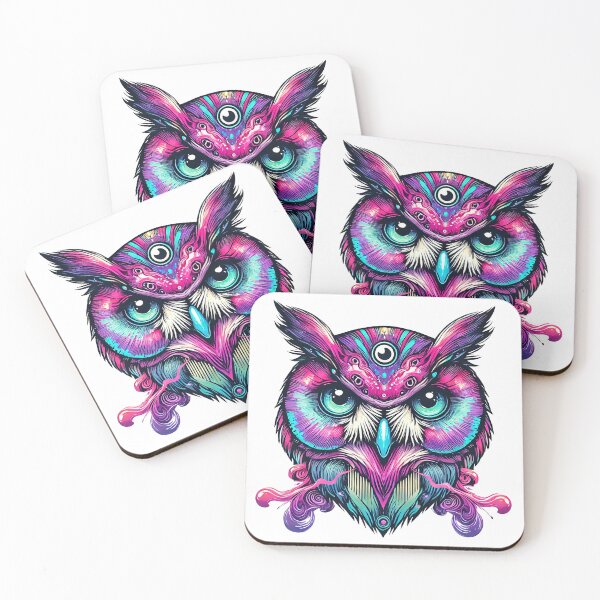 Item preview, Psychedelic Owl Design - Stickers, T-Shirts, Posters, Scarves, Cushions, and More designed and sold by PsycheBrain.