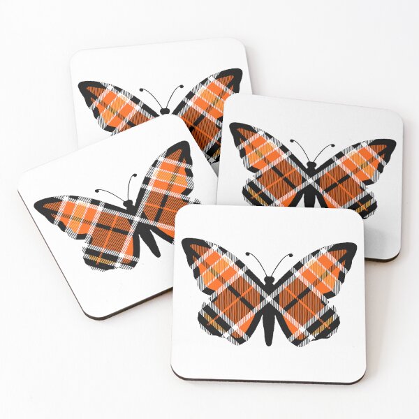 Item preview, Orange and Black Twill Plaid Monarch Butterfly 2 designed and sold by Chad K Art.