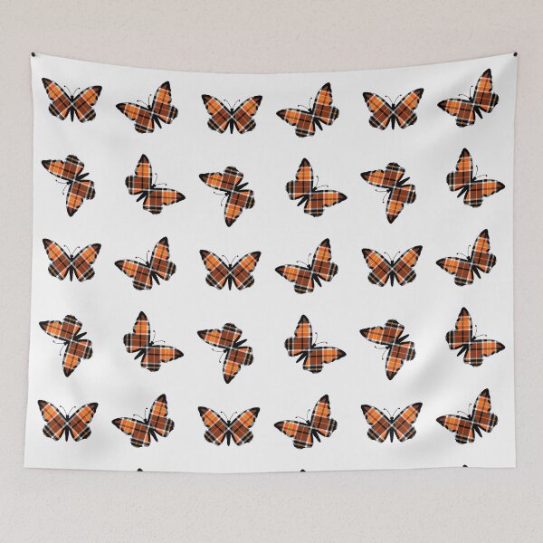 Item preview, Orange and Black Twill Plaid Monarch Butterfly 2 designed and sold by Chad K Art.