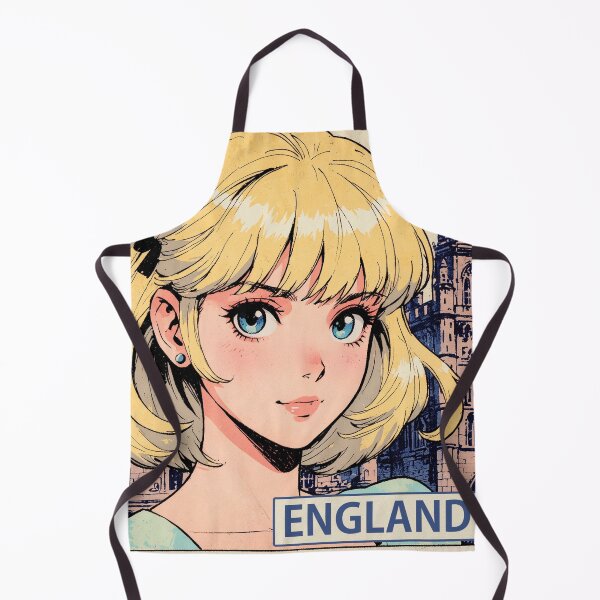 Item preview, England Blonde Anime Girl 80s Retro Aesthetic Vintage Postage Stamp Design designed and sold by onlyanimevibes.