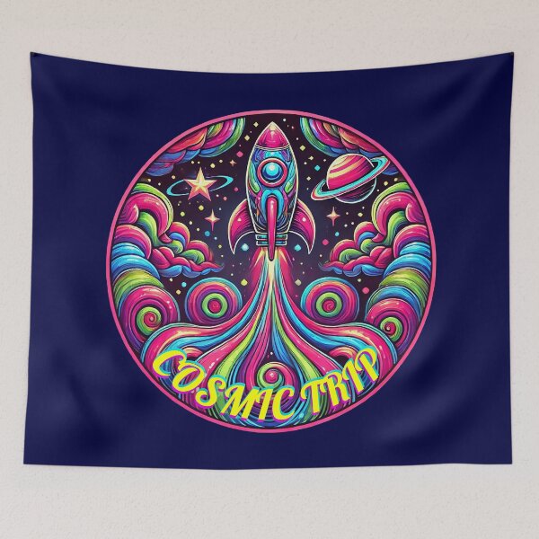 Item preview, Psychedelic Rocket Design - 'Cosmic Trip' - Stickers, T-Shirts, Posters, Cushions, and More designed and sold by PsycheBrain.