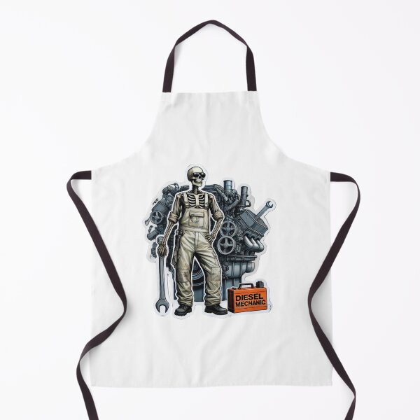 Item preview, Skeleton Diesel Mechanic in overalls with engine designed and sold by BrinaandPops.
