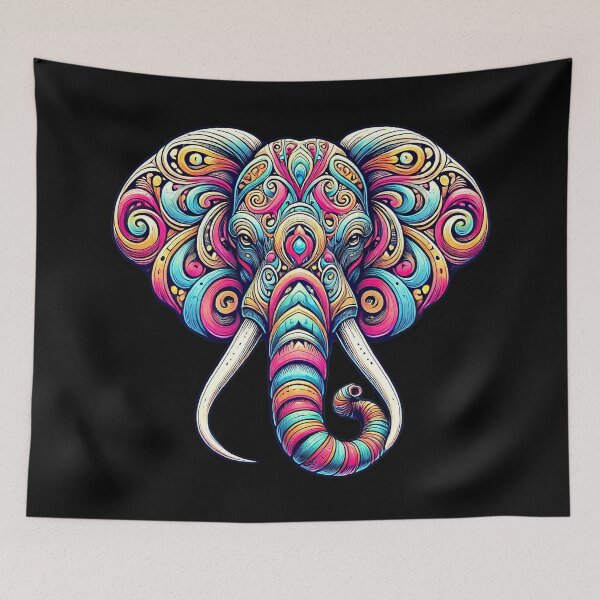 Item preview, Psychedelic Elephant Design - Stickers, T-Shirts, Canvases, and More designed and sold by PsycheBrain.