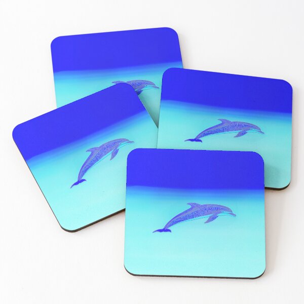 Item preview, Indigo Dolphin with Tribal Patterns Painting designed and sold by MagicalOceanArt.