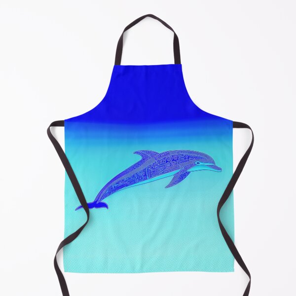 Item preview, Indigo Dolphin with Tribal Patterns Painting designed and sold by MagicalOceanArt.