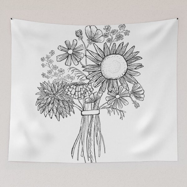 Item preview, Line Art Bouquet designed and sold by elliekurt.