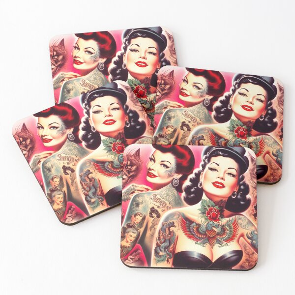 Item preview, Vintage Tattooed Pin-ups designed and sold by PulpVintage.