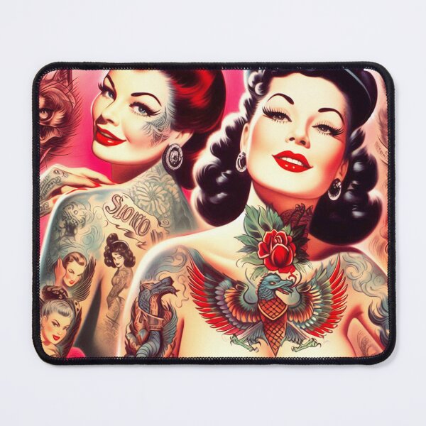 Item preview, Vintage Tattooed Pin-ups designed and sold by PulpVintage.