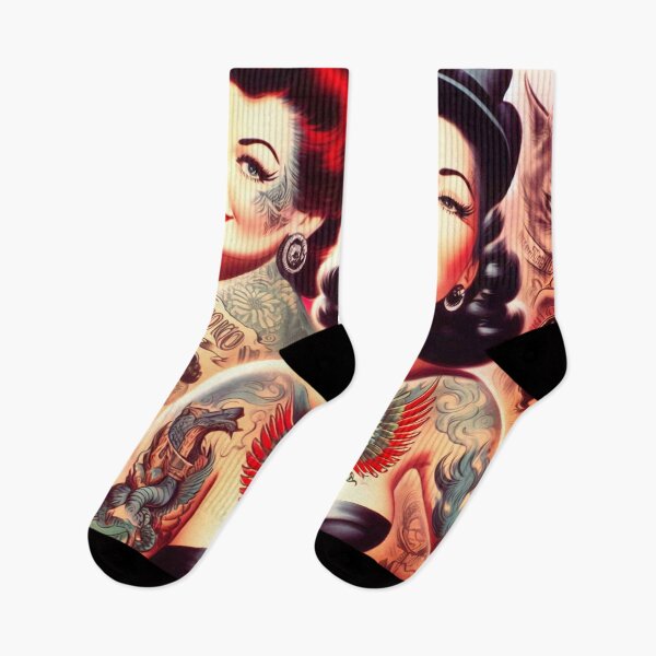 Item preview, Vintage Tattooed Pin-ups designed and sold by PulpVintage.