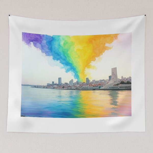 Item preview, Watercolor Lisbon Portugal Skyline designed and sold by Places On Earth.