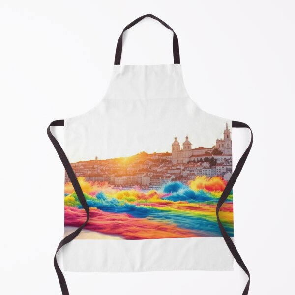 Item preview, Rainbow Watercolor Lisbon Portugal designed and sold by Places On Earth.
