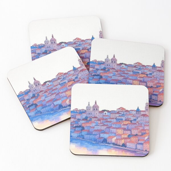 Item preview, Lisbon Portugal Watercolor Vintage designed and sold by Places On Earth.