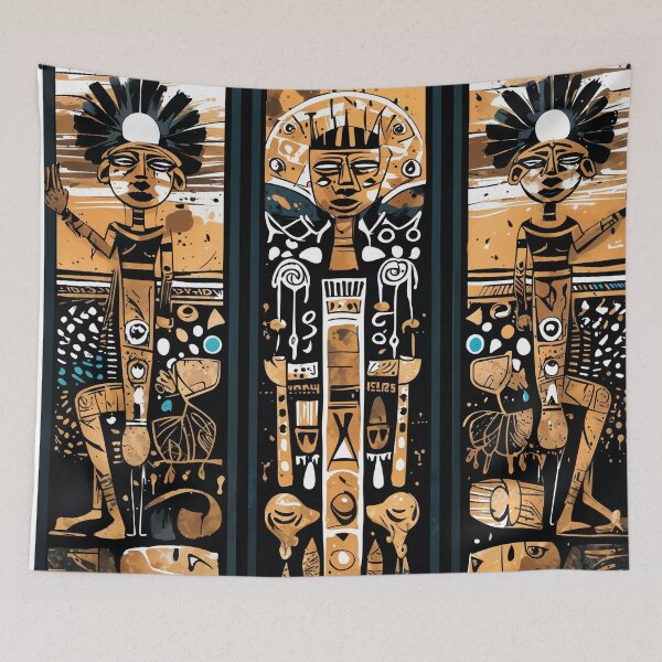 Item preview, Tribal wall art for living room, African-inspired home decor, designed and sold by Shopstract.