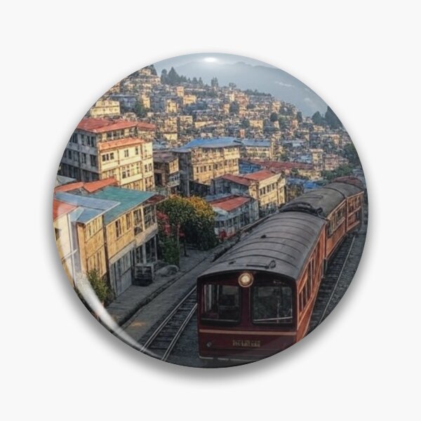 Item preview, Darjeeling Town with train railways designed and sold by Places On Earth.