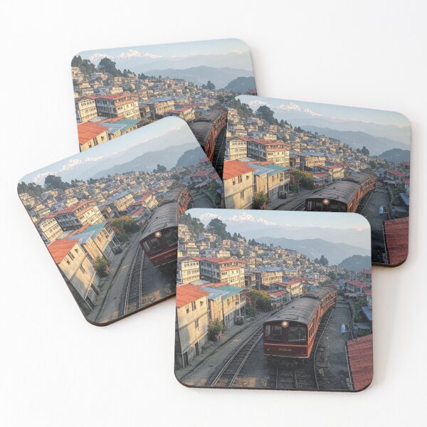 Item preview, Darjeeling Town with train railways designed and sold by Places On Earth.