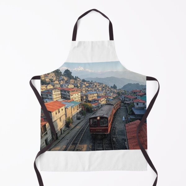 Item preview, Darjeeling Town with train railways designed and sold by Places On Earth.