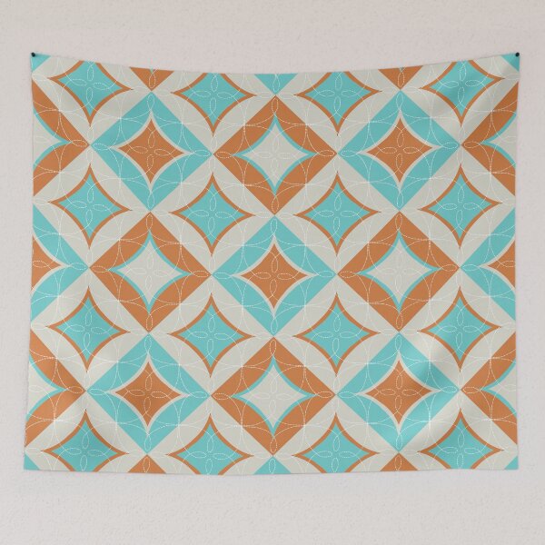 Artikelvorschau, Gesteppt ish - Aqua Orange Off White entworfen und verkauft von marialindemann.