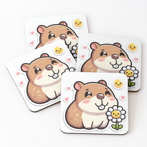 Item preview, Happy capybara with smiling flower designed and sold by vambrosio15.