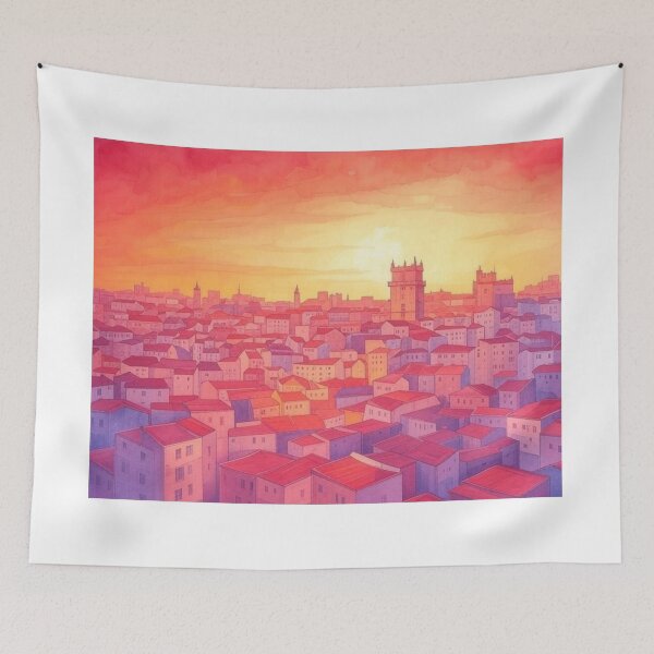 Item preview, Lisbon cartoon style Portugal designed and sold by Places On Earth.