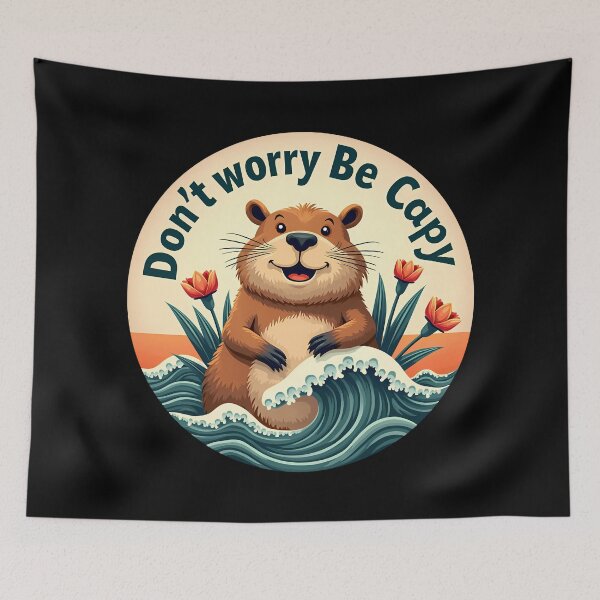 Item preview, Retro Don’t Worry Be Capy Cute Vintage Capybara designed and sold by MarcinTShop.
