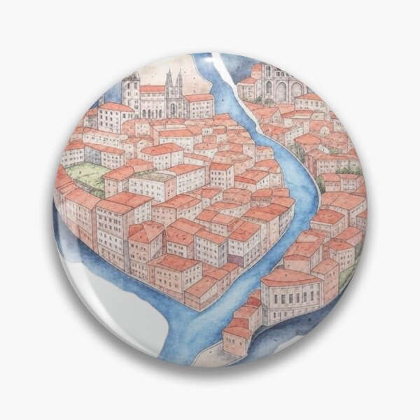 Item preview, Lisbon Portugal map in watercolor designed and sold by Aryabek.