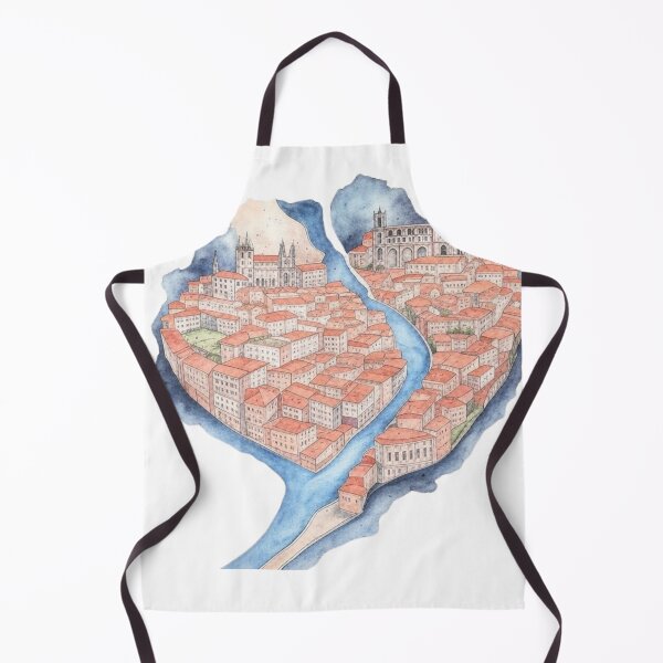 Item preview, Lisbon Portugal map in watercolor designed and sold by Aryabek.
