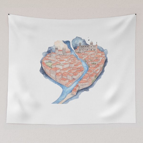 Item preview, Lisbon Portugal map in watercolor designed and sold by Aryabek.