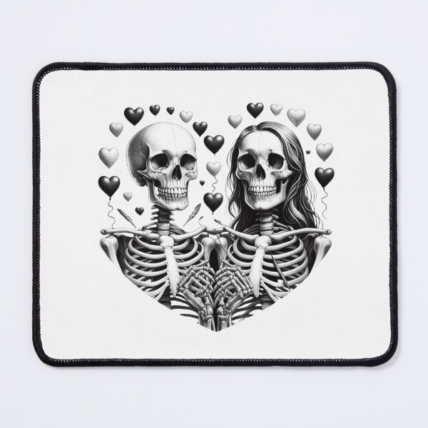 Item preview, Loving Skeletons Heart, White Background, Big Pattern designed and sold by GaborSkeleton.