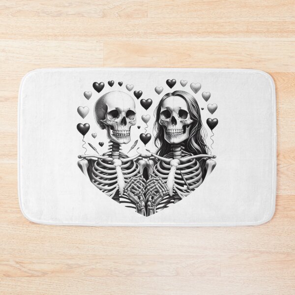 Item preview, Loving Skeletons Heart, White Background, Big Pattern designed and sold by GaborSkeleton.