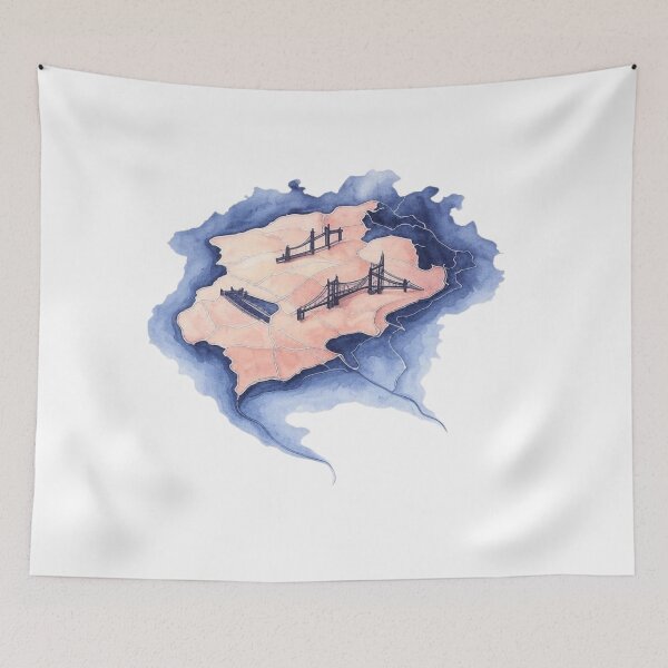 Item preview, Lisbon Portugal map in watercolor vintage designed and sold by Aryabek.