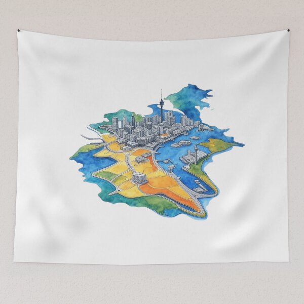 Item preview, Auckland New Zealand Map designed and sold by Aryabek.