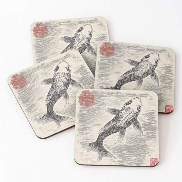 Item preview, Koi Fish swimming in rippling water designed and sold by SetMyHeart.